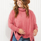 Zenana Love and Cuddles Full Size Cowl Neck Poncho Sweater