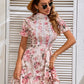 Floral Tie-Waist Ruffle Hem Mini Dress