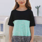 Girls Color Block Twisted Tunic Tee