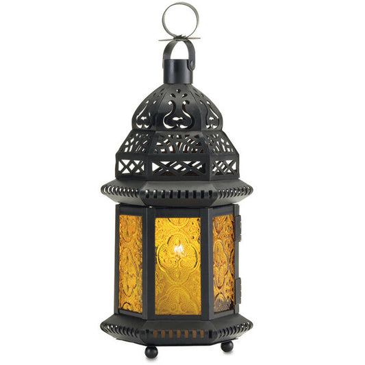 Accent Plus Yellow Moroccan Market Lantern - 12 inches