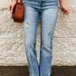 High-Rise Waist Distressed Flare Jeans