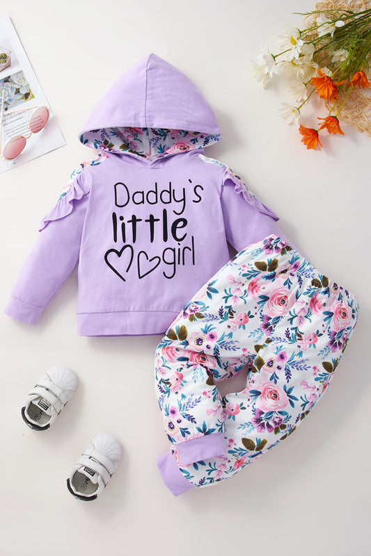 Baby Girls' Daddy's Little Girl Hoodie and Floral Pants